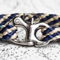 Preview: Clipper - hand-rigged sailcloth bracelet, broadband blue beige