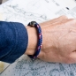 Preview: 505er - Hand spliced bracelet made of sailing rope / boat cord - 6 mm, navy-blue,  red,  white