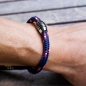 Preview: 505er - Hand spliced bracelet made of sailing rope / boat cord - 6 mm, navy-blue,  red,  white