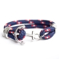 Preview: Tornado - Hand-rigged sailing rope , marine rope strap, 6 mm, blue, red , white