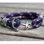 Preview: Tornado - Hand-rigged sailing rope , marine rope strap, 6 mm, blue, red , white