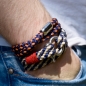 Preview: Pamir - Hand-rigged sailing rope/ marine cord bracelet, 8 mm, navi-blue / orange, Double