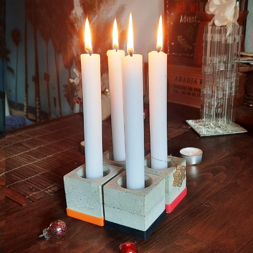 Block4 Advent wreath / Advent candle stick