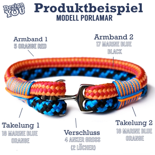 Porlamar- Design by You - Handgetakeltes Armband zum Selbstgestalten