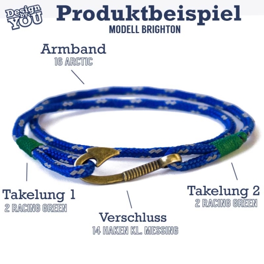 Brighton - Design by You - Handgetakeltes Armband zum Selbstgestalten