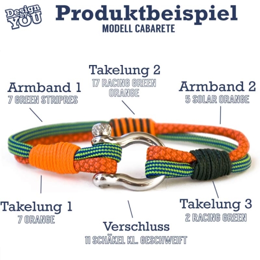 Cabarete- Design by You - Handgetakeltes Armband zum Selbstgestalten