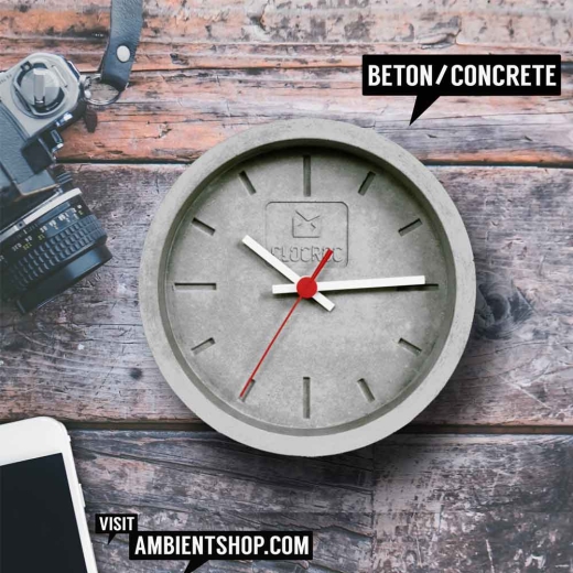 Wall clock made of concrete