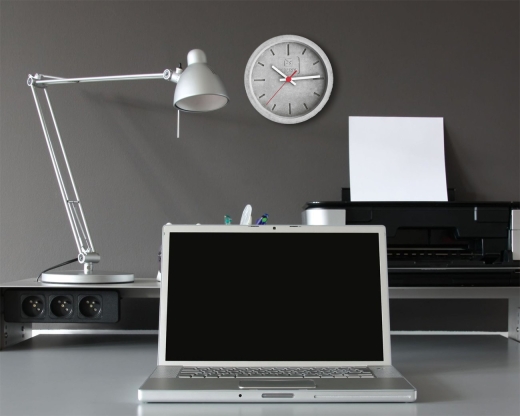 Wall clock made of concrete