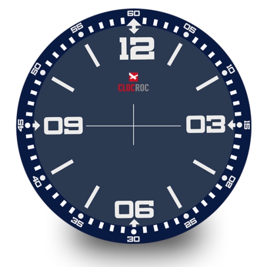 Clock Face Big for Clocroc `Diver Blue`  Aviation