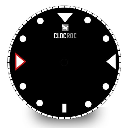 Clock Face Big for Clocroc `Black No Numbers`  Aviation