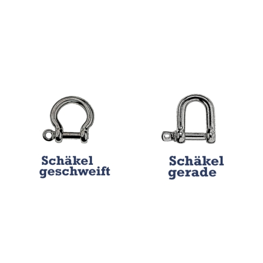 Schäkel geschweift / gerade