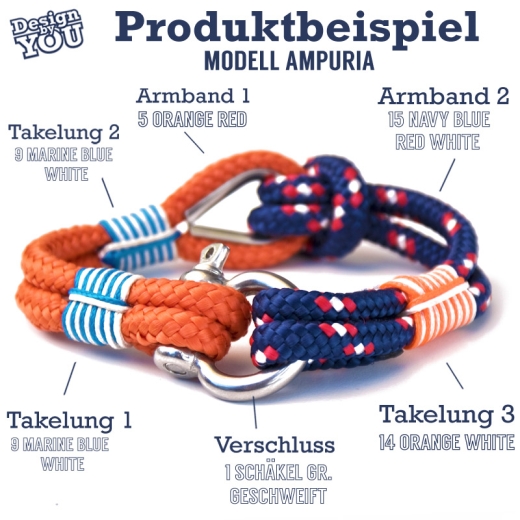 Porlamar - Design by You - Handgetakeltes Armband zum Selbstgestalten