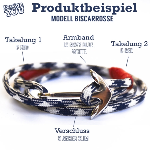 Biscarosse - Design by You - Handgetakeltes Armband zum Selbstgestalten