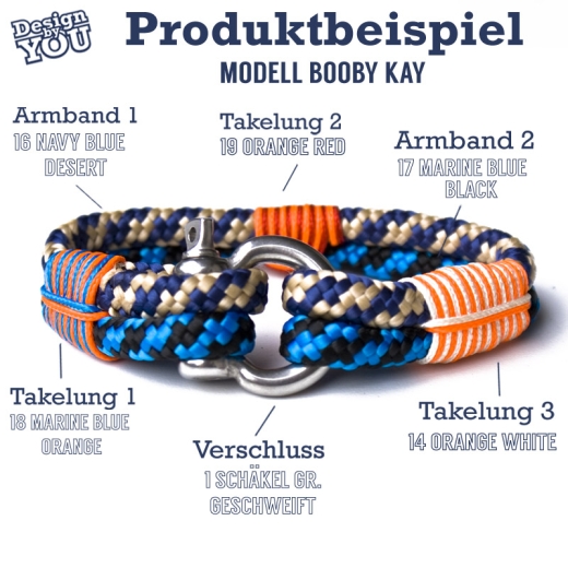 Booby Kay- Design by You - Handgetakeltes Armband zum Selbstgestalten