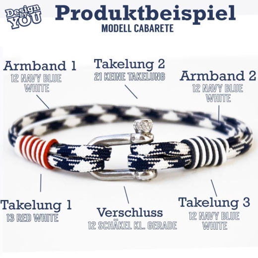 Cabarete- Design by You - Handgetakeltes Armband zum Selbstgestalten