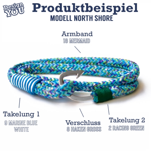 North Shore - Design by You - Handgetakeltes Armband zum Selbstgestalten