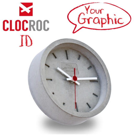 Clocroc ID - Concrete Wall Clock small with your Graphics