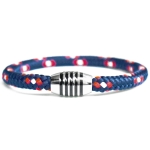 505er - Hand spliced bracelet made of sailing rope / boat cord - 6 mm, navy-blue,  red,  white