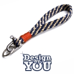 3 Juhu - Hand-rigged Key Chain, Sailing Rope 8 mm, flat woven - customizable